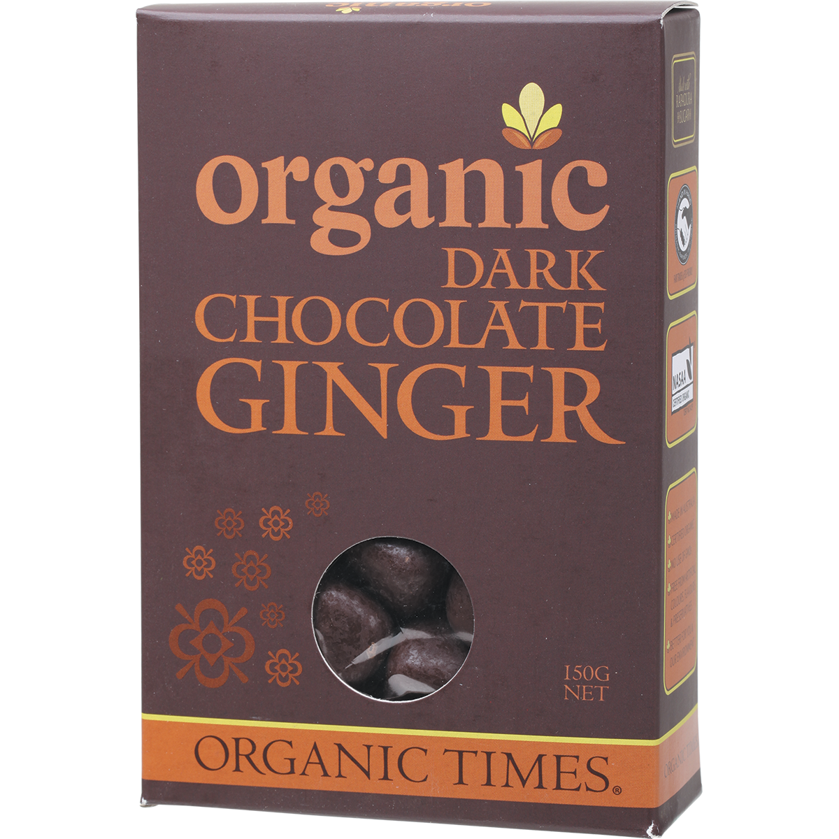 Organic Times - Dark Chocolate covered Ginger - 150g