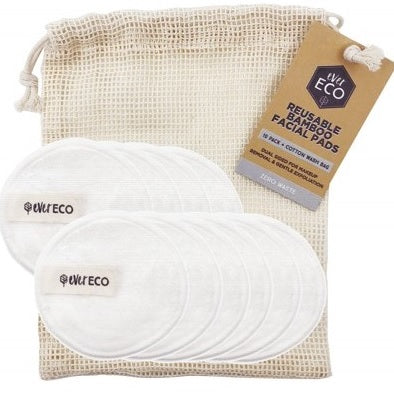 Reusable Bamboo Makeup Removal Pads Black with Cotton Wash Bag - 10