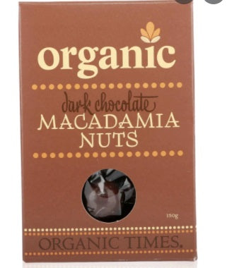 Organic Times - Dark covered Macadamias - 150g